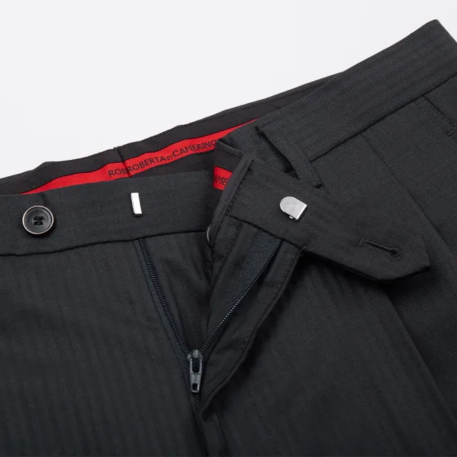 【ROBERTA 諾貝達】台灣製男裝 時尚百搭 高質感打摺西裝褲(黑)