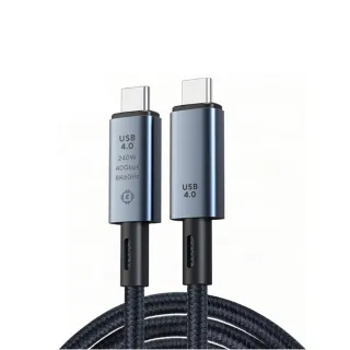 【LineQ】USB4.0 Type-C傳輸8K影音240W快充編織數據線-1米(PD快充)
