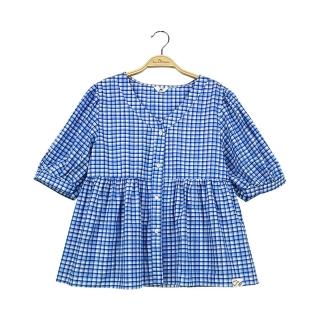 【Hana Mokuba】花木馬日系韓系甜美格紋A襬上衣(上衣)