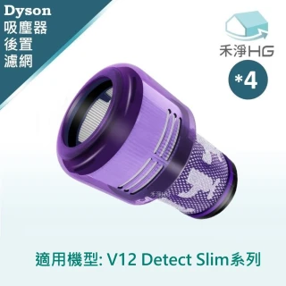 【HG 禾淨家用】Dyson V12 副廠高效HEPA後置濾網 適用Detect Slim SV20(4入組)