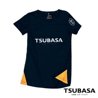 【TSUBASA灑落運動衣】THE FIRST 曜石黑 運動排汗上衣 女款(超強透氣運動T恤 排汗T恤 運動衣)