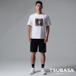 【TSUBASA洒落運動衣】YAMATO聯名款 白色T-Shirt 圖案女武士與羽球拍(圓領T恤 白T恤 寬鬆休閒 短袖T恤)