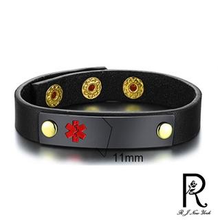 【RJ New York】英文電鍍個性不鏽鋼皮革手環(2色可選)