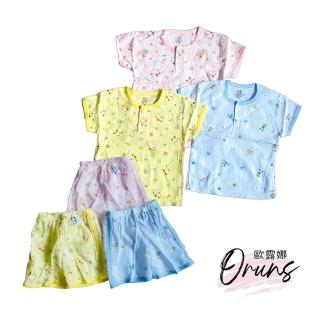 【Oluna 歐露娜】童馨 麻紗 短袖套裝(寶寶睡衣 兒童睡衣 夏天短袖 兒童短袖 寶寶短袖)