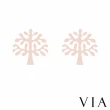 【VIA】白鋼耳釘 生命樹耳釘/植物系列 生命樹造型白鋼耳釘(玫瑰金色)