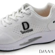【DIANA】6 cm透氣針織布D字厚底運動輕量休閒鞋(白)