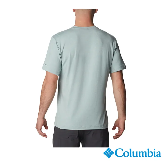 【Columbia 哥倫比亞 官方旗艦】男款- Tech Trail UPF50快排短袖上衣-藍色(UAE03220BL / 2023春夏)