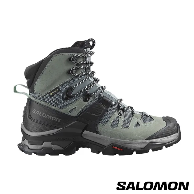 salomon官方直營】女QUEST 4 Goretex 高筒登山鞋(石板灰/騎兵綠/乳白藍