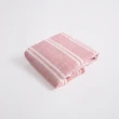 【HOLA】條紋無捻紗布方巾-紅33x34