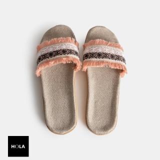 【HOLA】居家平面輕便拖-流蘇粉M
