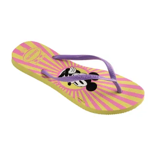 【havaianas 哈瓦仕】拖鞋 女鞋 夾腳拖 Slim Disney 黃粉色 4141203-1732W(哈瓦士)