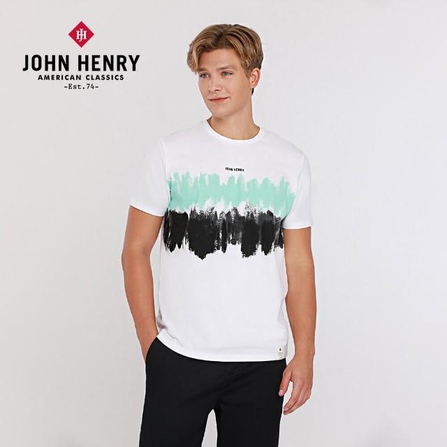 【JOHN HENRY】藝術刷色短袖T恤-白色