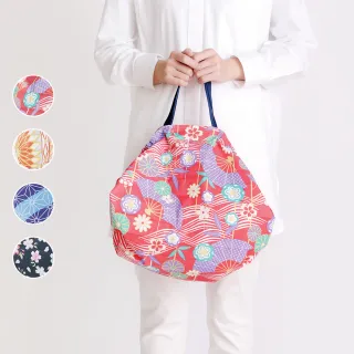 【SHUPATTO】官方直營燈籠型和風秒收環保啪啪包-中(多色/環保袋/秒收包/素色)