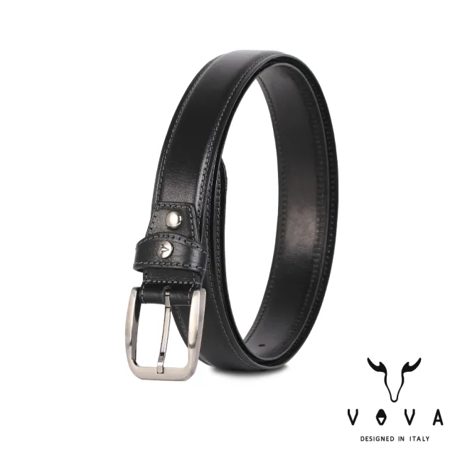 【VOVA 沃汎】品味紳士復古休閒皮帶-黑色(VA007-001-BK) 送禮推薦（其他規格）