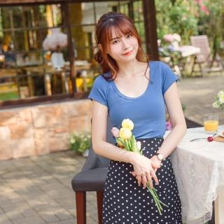 【OB 嚴選】高含棉多彩純色實搭低領短袖T恤 《AB15077》