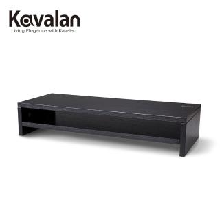 Kavalan 木質螢幕固定雙層支架 L 黑橡木(增高架)