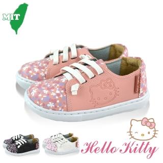 【HELLO KITTY】15.5-21.5cm童鞋 小碎花 輕量休閒運動懶人鞋(白&粉&黑色)