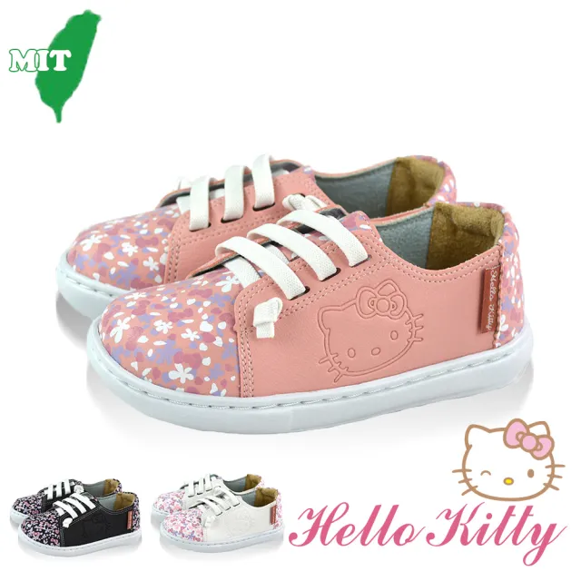 【HELLO KITTY】15.5-21.5cm童鞋 小碎花  輕量休閒運動懶人鞋(白&粉&黑色)