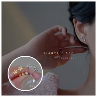 【HaNA 梨花】韓國適合養耳洞．小花兒春天螺絲擰扣耳環(針式耳環 花朵耳飾 耳圈 耳釘 耳扣)