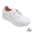 【A.S.O 阿瘦集團】機能休閒 萬步健康鞋 牛皮拼接透氣網布休閒鞋-男款(白色)