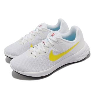 【NIKE 耐吉】慢跑鞋 Wmns Revolution 6 NN 女鞋 白 黃 運動鞋 環保原料 緩震(DC3729-105)