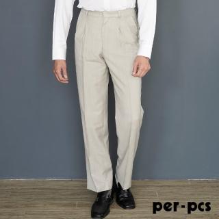 【per-pcs 派彼仕】紳士時尚條紋打摺西褲 灰(88243)