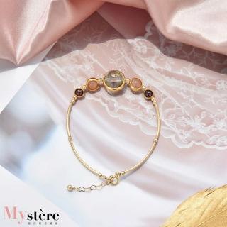 【my stere 我的時尚秘境】優雅精緻-綠幽靈配粉紫水晶氣質手環(轉運招財 迎桃花 順人緣)