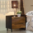 【AT HOME】柚木集層雙色二抽收納櫃/床頭櫃 現代設計(畢卡索)