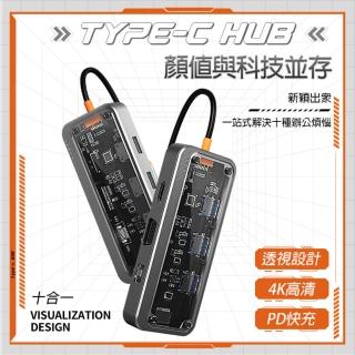 【Golf】進階款 10合1 USB C 多功能集線器(HUB+HDMI+RJ45+PD+USB A)