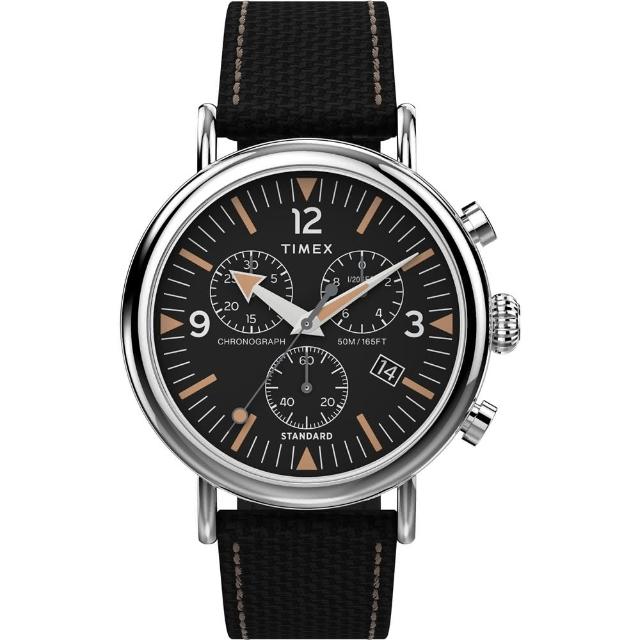 【TIMEX】天美時 復刻系列  41 毫米 撞色三眼計時手錶 銀x黑 TXTW2V43700