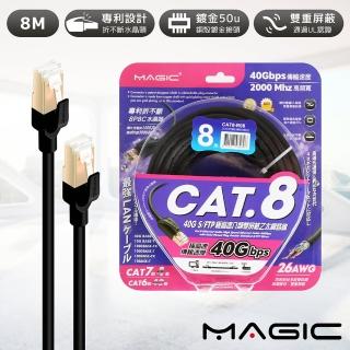 【MAGIC】Cat.8 40G S/FTP 26AWG極高速八類雙屏蔽乙太網路線(8米)