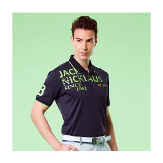 【Jack Nicklaus 金熊】GOLF男款抗UV吸濕排汗POLO/高爾夫球衫(黑色)