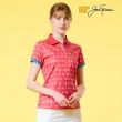 【Jack Nicklaus 金熊】GOLF女款英文印花吸濕排汗高爾夫球衫/POLO衫(紅色)