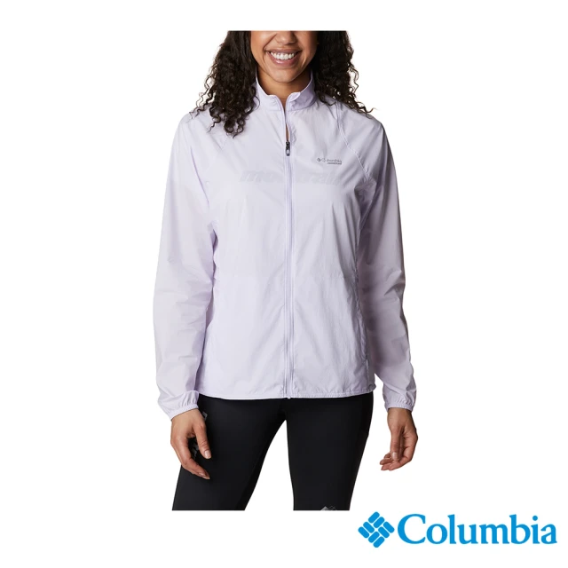 【Columbia 哥倫比亞 官方旗艦】女款- 野跑M Endless Trail防風防潑外套-紫色(UWR87600PL / 2023年春夏)