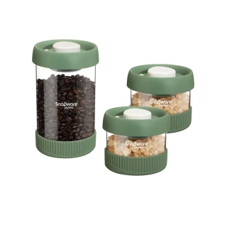 【CorelleBrands 康寧餐具】按壓真空玻璃儲物罐3件組(C02)
