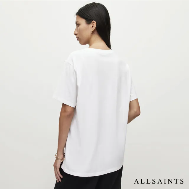 【ALLSAINTS】PIPPA 純棉舒適愜意男友風LOGO短袖T恤-白 WM109W(舒適版型)