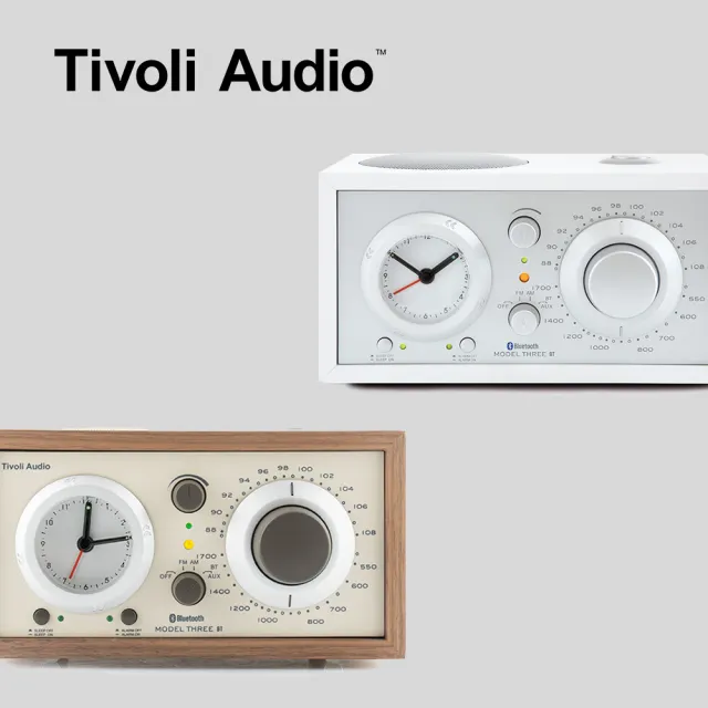 【Tivoli Audio】Model Three BT 藍牙鬧鐘收音機｜核桃木(鬧鐘 / AM / FM 收音機 /藍牙5.0)