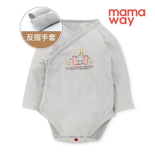 【mamaway 媽媽餵】新生兒迪士尼Q彈棉質長袖包屁衣 1入(小飛象)