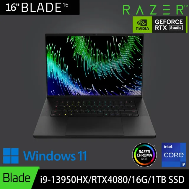 【Razer 雷蛇】16吋i9黑神話悟空適用電競筆電(Blade 16/RZ09-0483TTH3-R3T1/i9-13950HX/32GB/RTX4080/1TB)