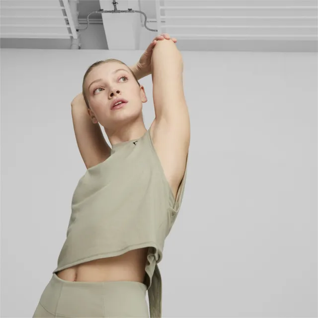 【PUMA官方旗艦】瑜珈系列Skimmer綁帶削肩短袖T恤 女性 52317690