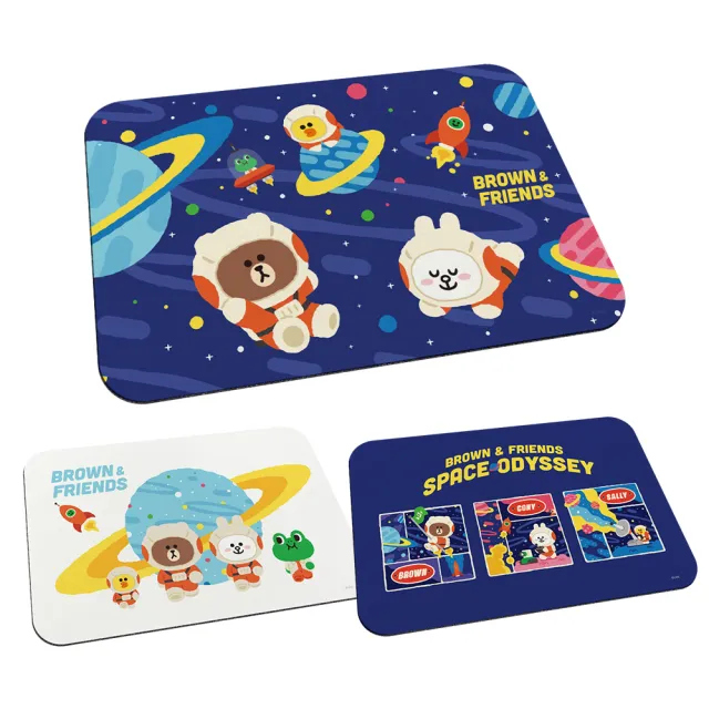 【收納王妃】LINE FRIENDS 外太空系列 軟式珪藻土 吸水地墊 珪藻土 地墊 腳踏墊(60*40*0.5)