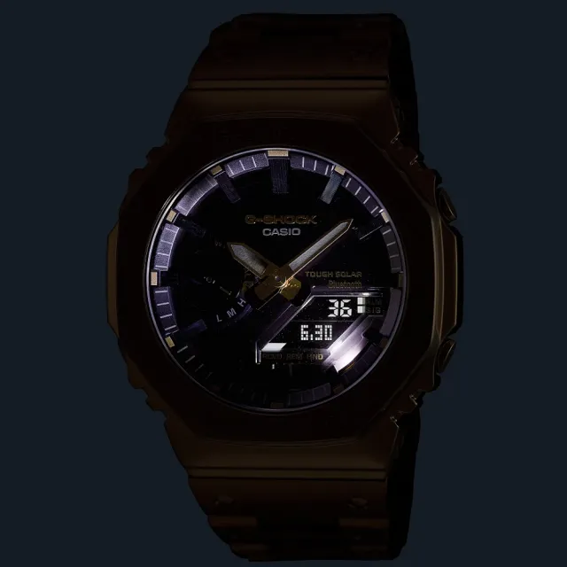 【CASIO 卡西歐】G-SHOCK 金屬 金x黑 農家橡樹 雙顯腕錶 母親節 禮物(GM-B2100GD-9A)