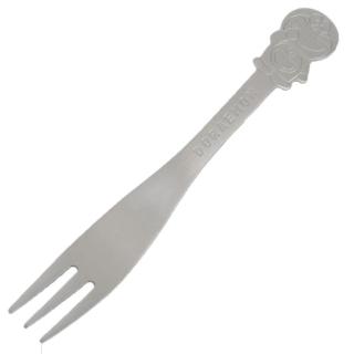 【小禮堂】哆啦A夢 一體成形不鏽鋼造型叉子 13.5cm - 銀站姿款(平輸品)