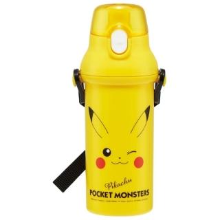 【小禮堂】寶可夢 皮卡丘 兒童彈蓋直飲水壺 480ml Ag+ - 黃眨眼款(平輸品)