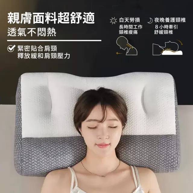 【Galatea 葛拉蒂】深度睡眠4D減壓牽引舒頸枕1入(4D減壓 牽引舒頸枕)