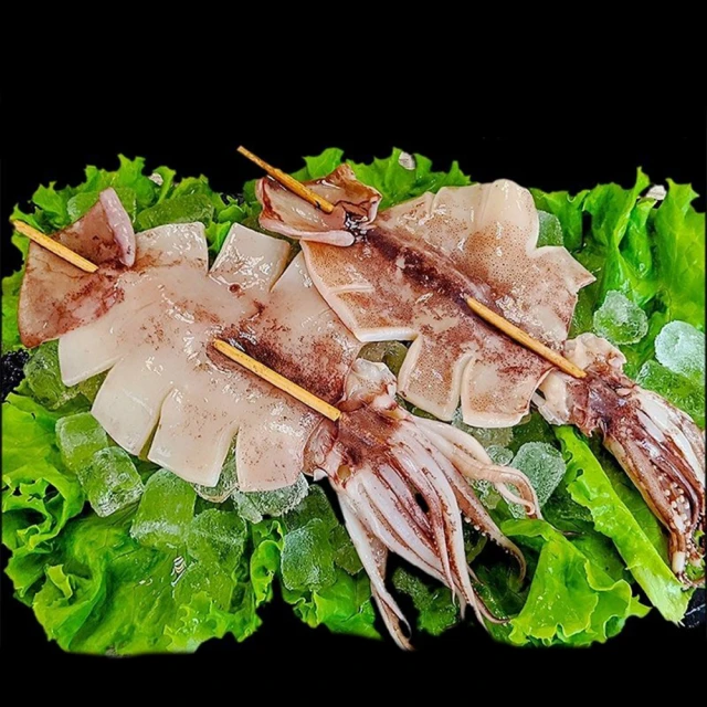 【悅生活】鮮市集 阿根廷深海大魷魚串185g±5/隻 5隻/包 1包組(極速鮮凍 包冰率低)