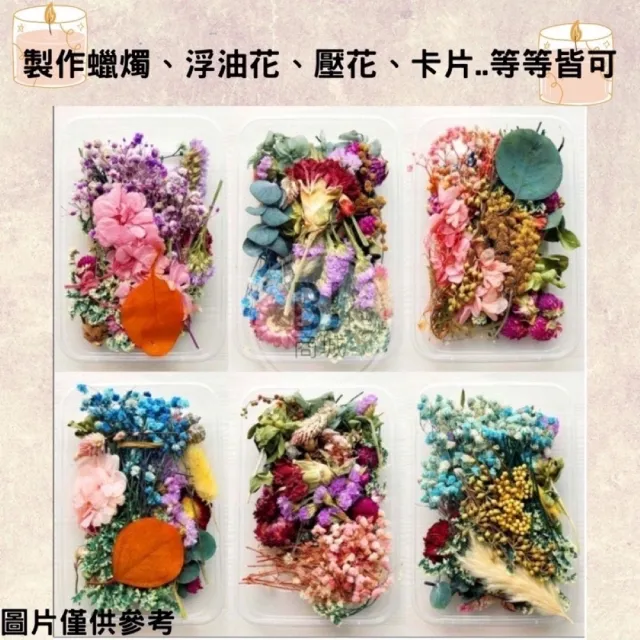 【BJ SHOP】4入組-綜合乾燥花盒 香薰蠟燭 香氛片材料 天然乾燥花 植物果實 永生花(天然乾燥花  永生花)