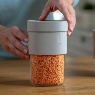 【LEKUE】雙容量密封收納罐 淡綠600ml / 保鮮罐 咖啡罐 收納罐 零食罐 儲物罐