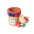【小禮堂】Hello Kitty 木製造型容器 - 蘋果款(平輸品)