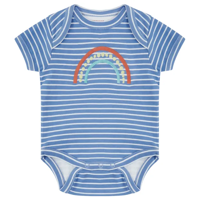 【Piccalilly】英國皮卡儷儷有機棉嬰幼兒連身衣2件組(太陽雨)
